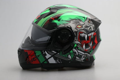 CHALLENGER Helmet- Wolf Black Green Shiny
