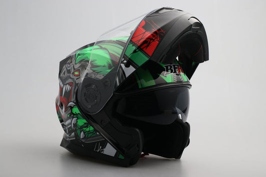 CHALLENGER Helmet- Wolf Black Green Shiny