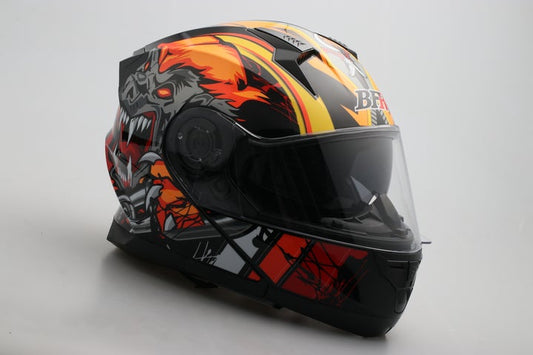 CANYON Helmet Wolf Black Orange Shiny