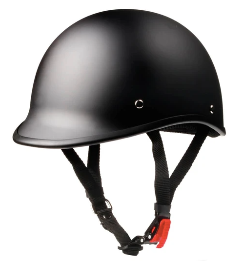 Polo Style Matte Flat Black Motorcycle Helmet